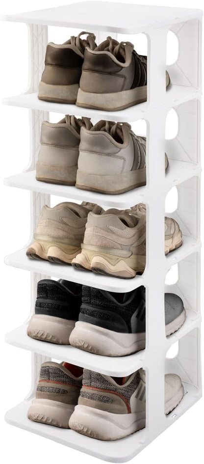 Shoe Rack 5 Tier Vertical Holder Stand Space-Saving Narrow Footwear Organiser Shelves