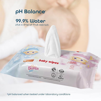 Baby Wipes Multipack | 360 Wipes (5 Packs of 72 each) | 99.9% Super Soft Wipes