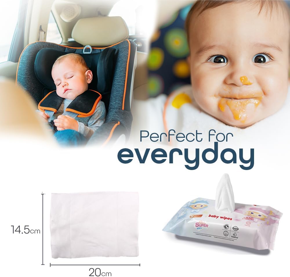 Baby Wipes Multipack | 360 Wipes (5 Packs of 72 each) | 99.9% Super Soft Wipes