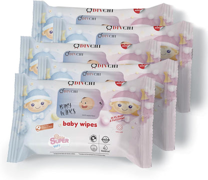 Baby Wipes Multipack | 360 Wipes (5 Packs of 72 each) | 99.9% Super Soft Wipes