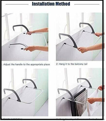 5 Bar Radiator Airer Adjustable Portable Foldable For Indoor Clothes Laundry Dryer