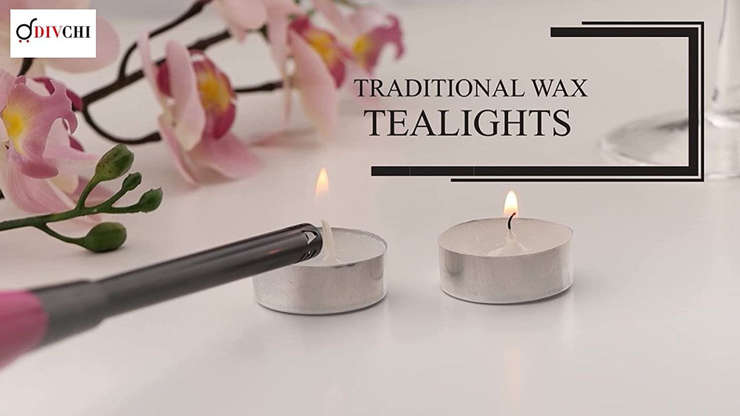 Tea Light Candles White Unscented Wax 4 Hour Burn Time Ideal for Wedding Birthday Party Home Decoration Wax Burners