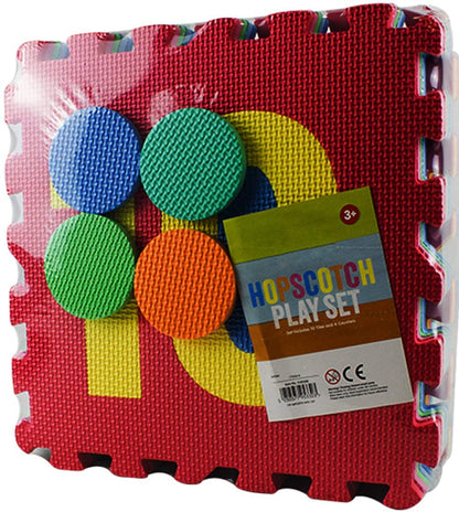 DIVCHI Hopscotch Play Set - Soft Foam Interlocking Play Mat Puzzle Jigsaw with Number 0 to 9 Pop-Out, SGS, TUV, Reach Safety Tested, Non-Toxic, Odorless - Divchi