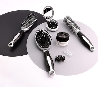 DIVCHI Professional 16 Piece Hair Care Kit Gift Set features Curling Brush Paddle Brush Styling Brush Butterfly Clips a Compact Brush Mirror and Hair Bands