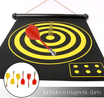 DIVCHI 43 CM Magnetic Dart Board Set, Safe Dart Game for Kids, Best Boy Toys Gift Indoor Outdoor Game with Darts, Double Sided Large Size Dartboard