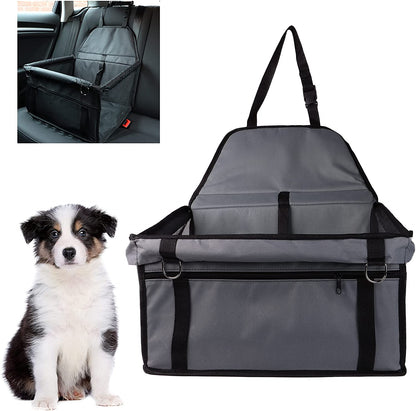 DIVCHI Pet Car Booster Seat for Travel Carrier Cage, Portable and Breathable Bag with Seat Belt, Puppy Carrier Safety Stable Folding Soft Washable Travel Bags for Dogs Cats