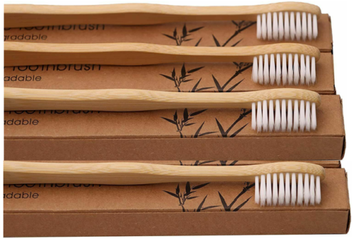 DIVCHI Bamboo Toothbrush, Wooden Toothbrushes, Biodegradable Eco Friendly Brush