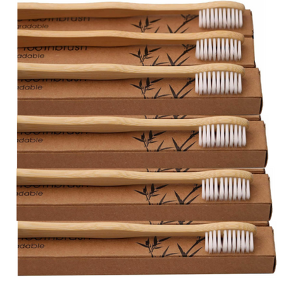 DIVCHI Bamboo Toothbrush, Wooden Toothbrushes, Biodegradable Eco Friendly Brush