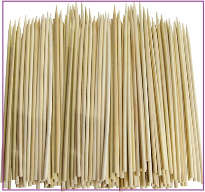 100 Carded Skewers In Bamboo Size (250mm)