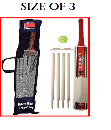 Size 3/5 Cricket Set in Mesh Carry Bag Suitable for approximate ages 8-12 years.