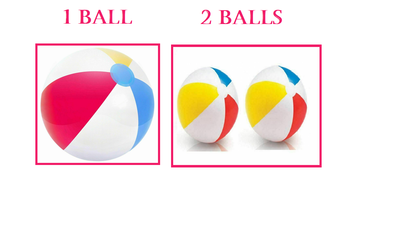 SIZE 20 / 50cm | INFLATABLE BEACH BALL | GLOSSY PANEL BALL.