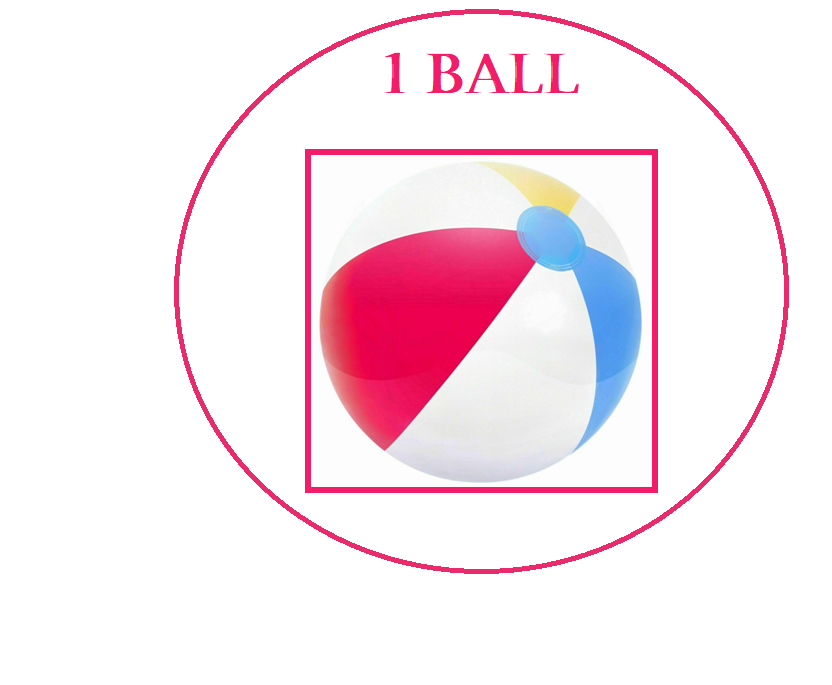 SIZE 20 / 50cm | INFLATABLE BEACH BALL | GLOSSY PANEL BALL.