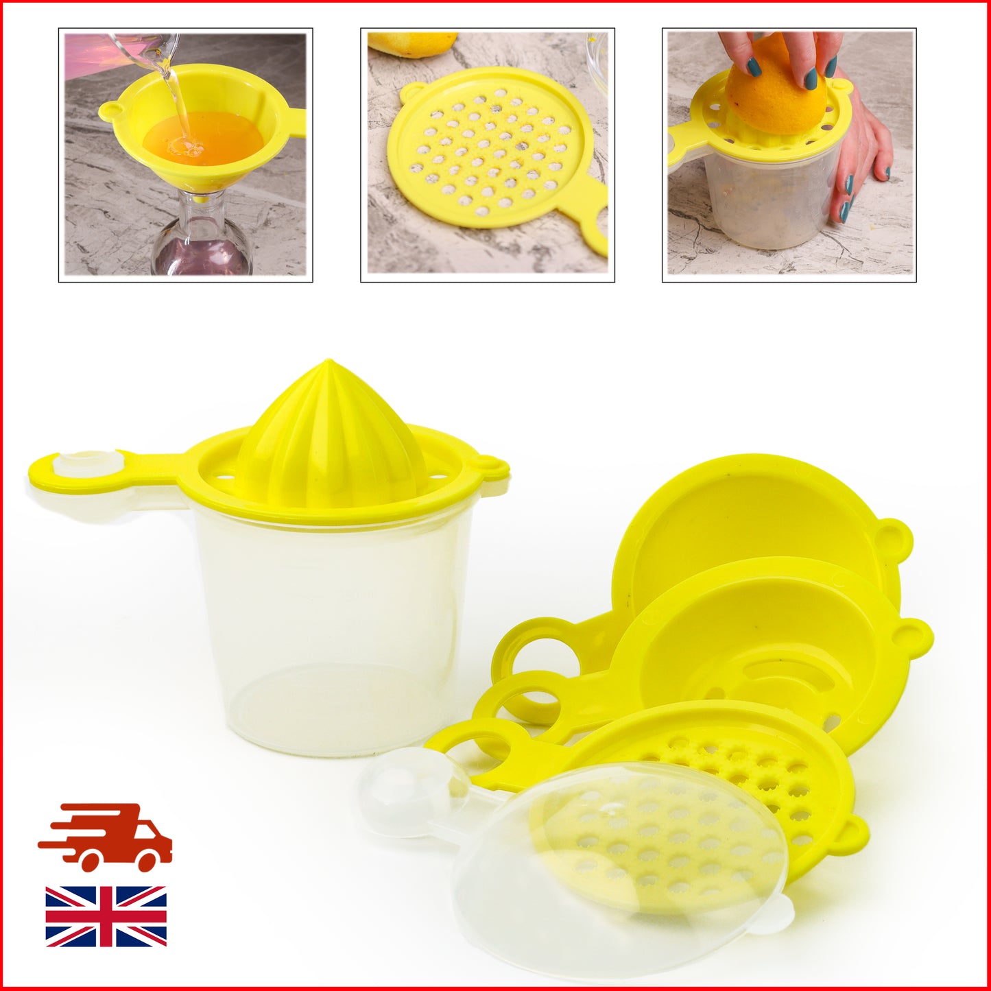 DIVCHI Lemon Squeezer Manual Citrus Fruit Juicer, Anti-Slip Hand Press,  BPA-Free