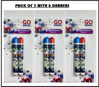 BINGO DABBERS MULTICOLOURED DABBERS DOT PENS NON GRIP PACK OF (1,2,3,4,5,6)