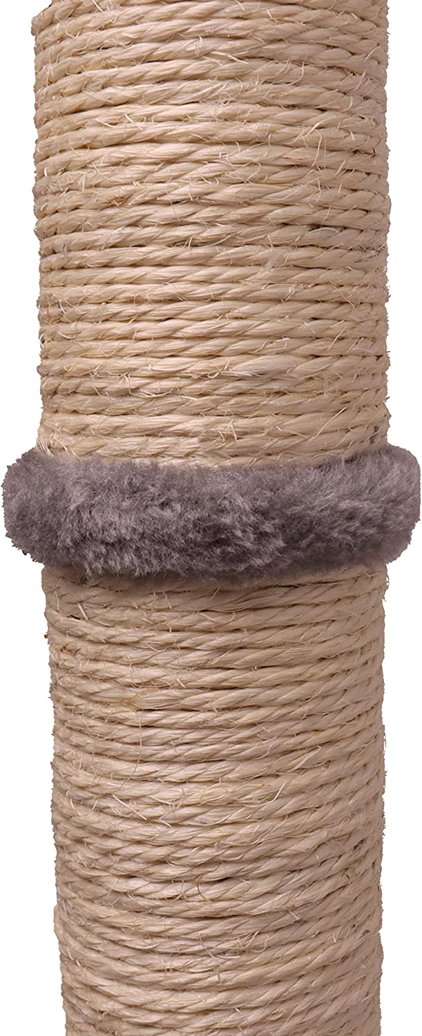 31" Inch Tall Big Cat Scratching Post 80 cm, Natural Sisal Pole and Carpet Covered Heavy Base, Vertical Full Scratcher,Platinum Grey