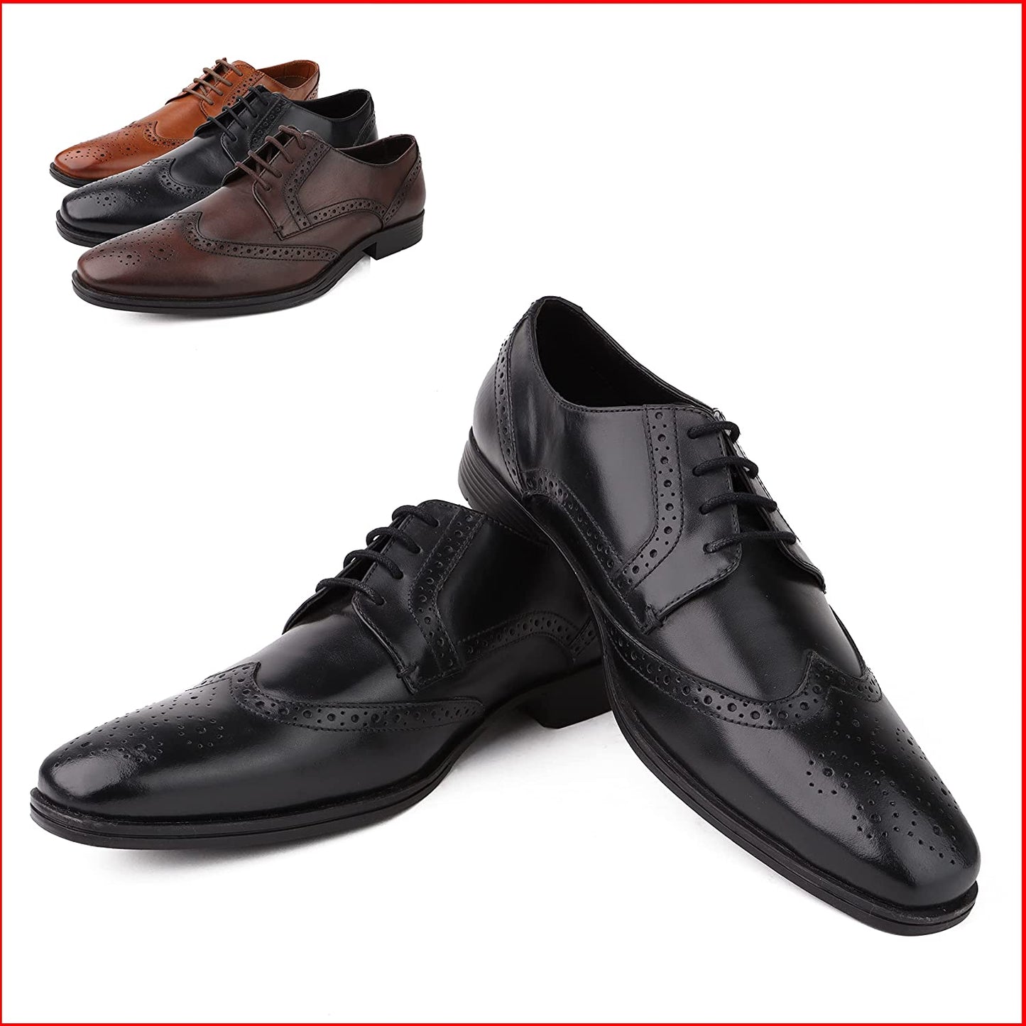 Classic Oxford Dress Shoes for Men Business Formal Brogues Derby Lace Up Shoes