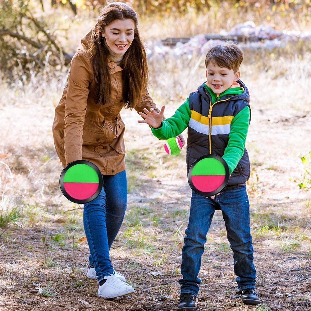 Toys Toss and Catch Paddle Game Toss Ball Sport Game, 1 Paddles and 1 Balls