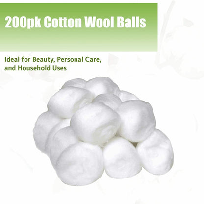 200 Cotton Wool Balls Make Up Nail Polish Varnish Remover Cleaning Absorbent.