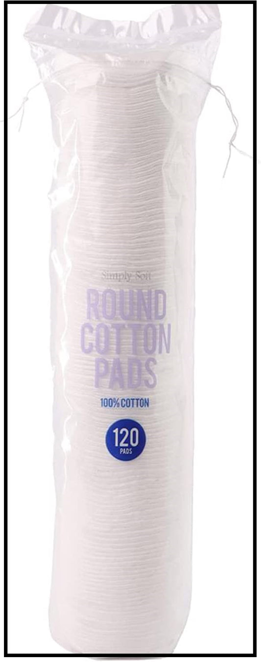 Round Cotton Pads - 120 Count (1 Packs of 120) Lint-Free 100% Pure Cotton