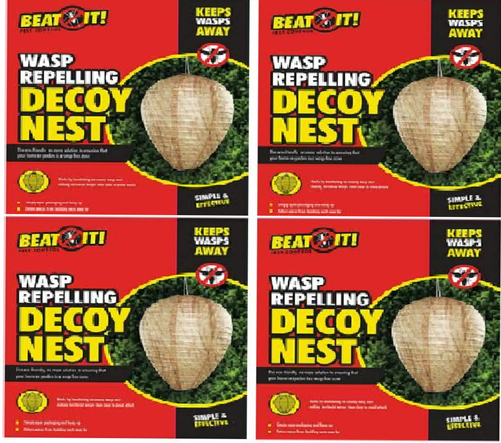 DECOY NEST Paper Wasp Simulated Wasp Deterrent Hanging- BEAT IT