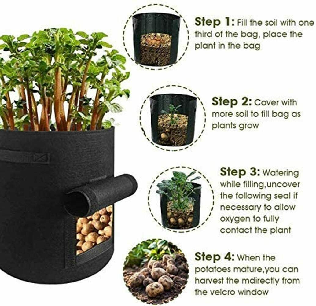 2X 10 Gallon Potato Grow Planter Bags Perfect for growing  all types of vegetable