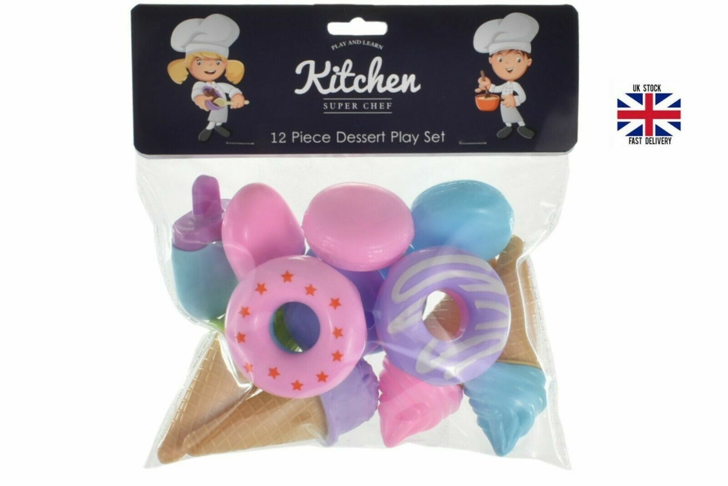 Kitchen Set Pretend Play Food  Kids Burger Fries Ice cream Doughnuts Best Xmas Gift