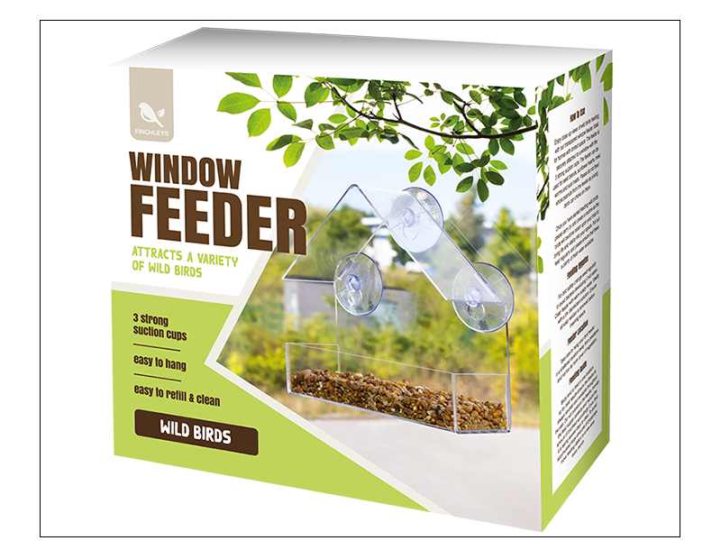 Window Bird Feeder Clear Plastic Hanging Seed Peanut Fastball