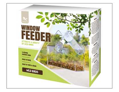 Window Bird Feeder Clear Plastic Hanging Seed Peanut Fastball