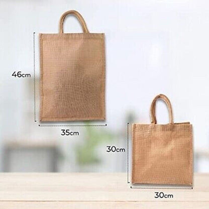 10 Pack Jute Shopper Bag Eco-friendly with Handles Reusable Tote Shopping Bag